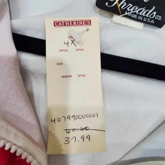 Silver Threads Windbreaker Jacket Women Plus Size 4X Blue White Full Zip Comfort - Picture 8 of 11